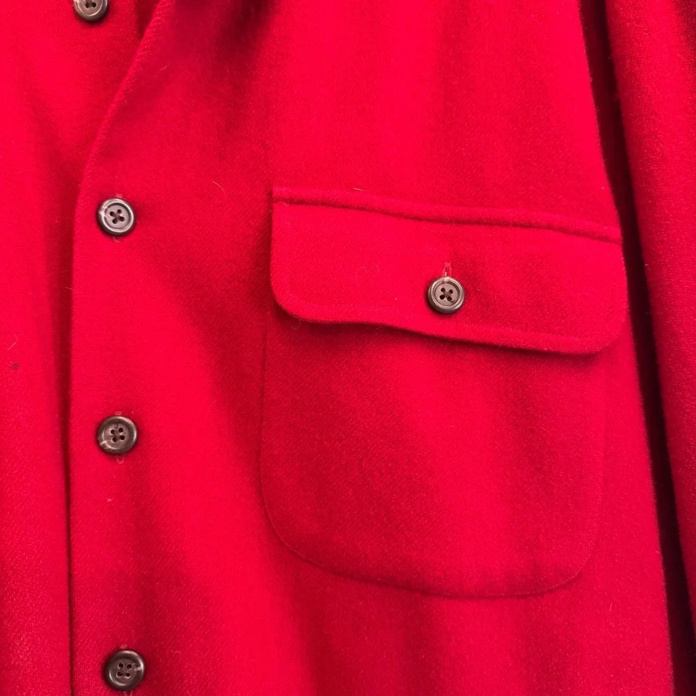 Vintage 90's Polo 100% Wool Red Ralph Lauren Rupert Shirt Jacket Men's Large